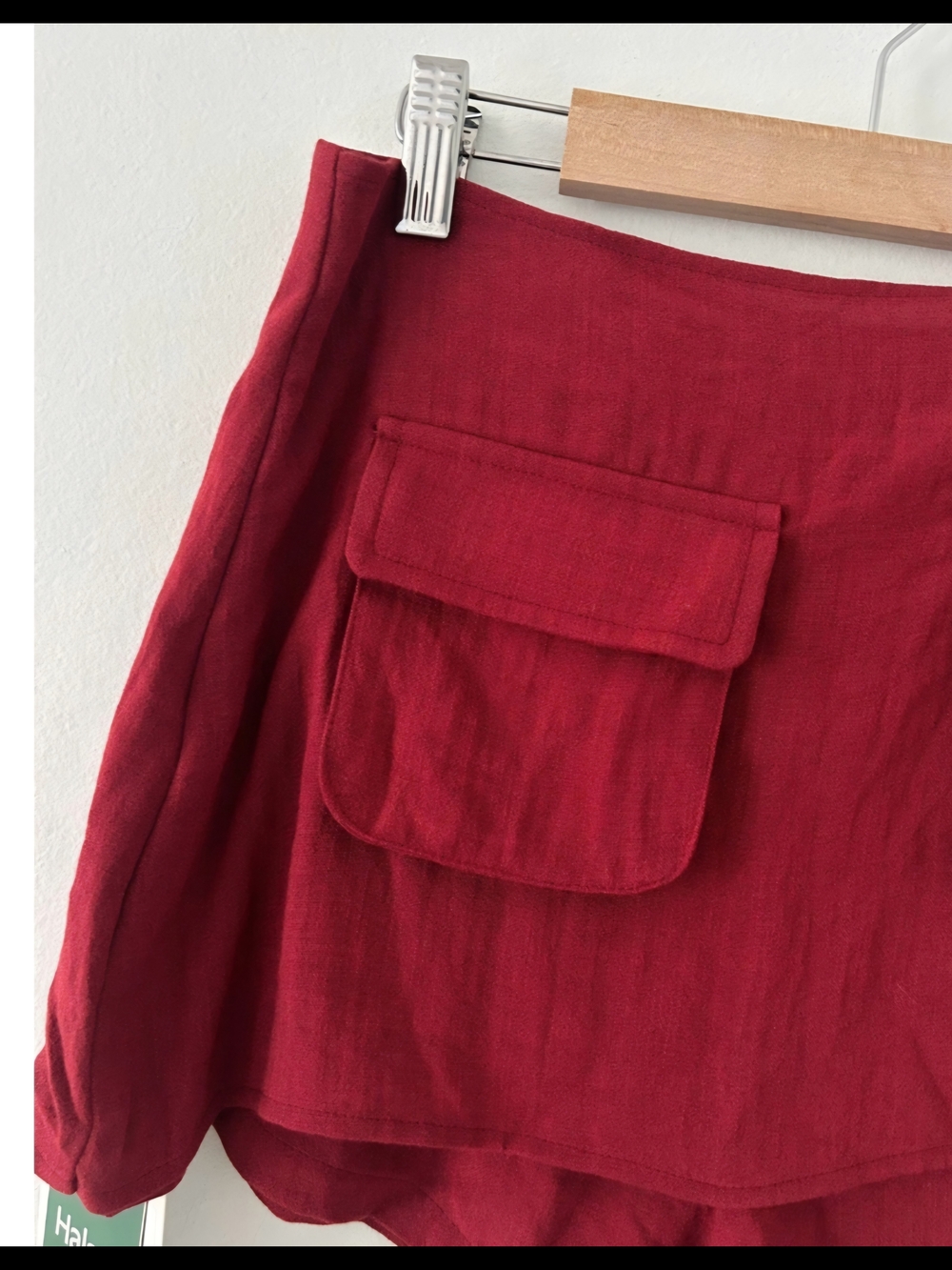 Halara Patitoff 2.0 Wrap Cargo Pocket Mini Skort Skirt Side Tie Red Small - Picture 2 of 6